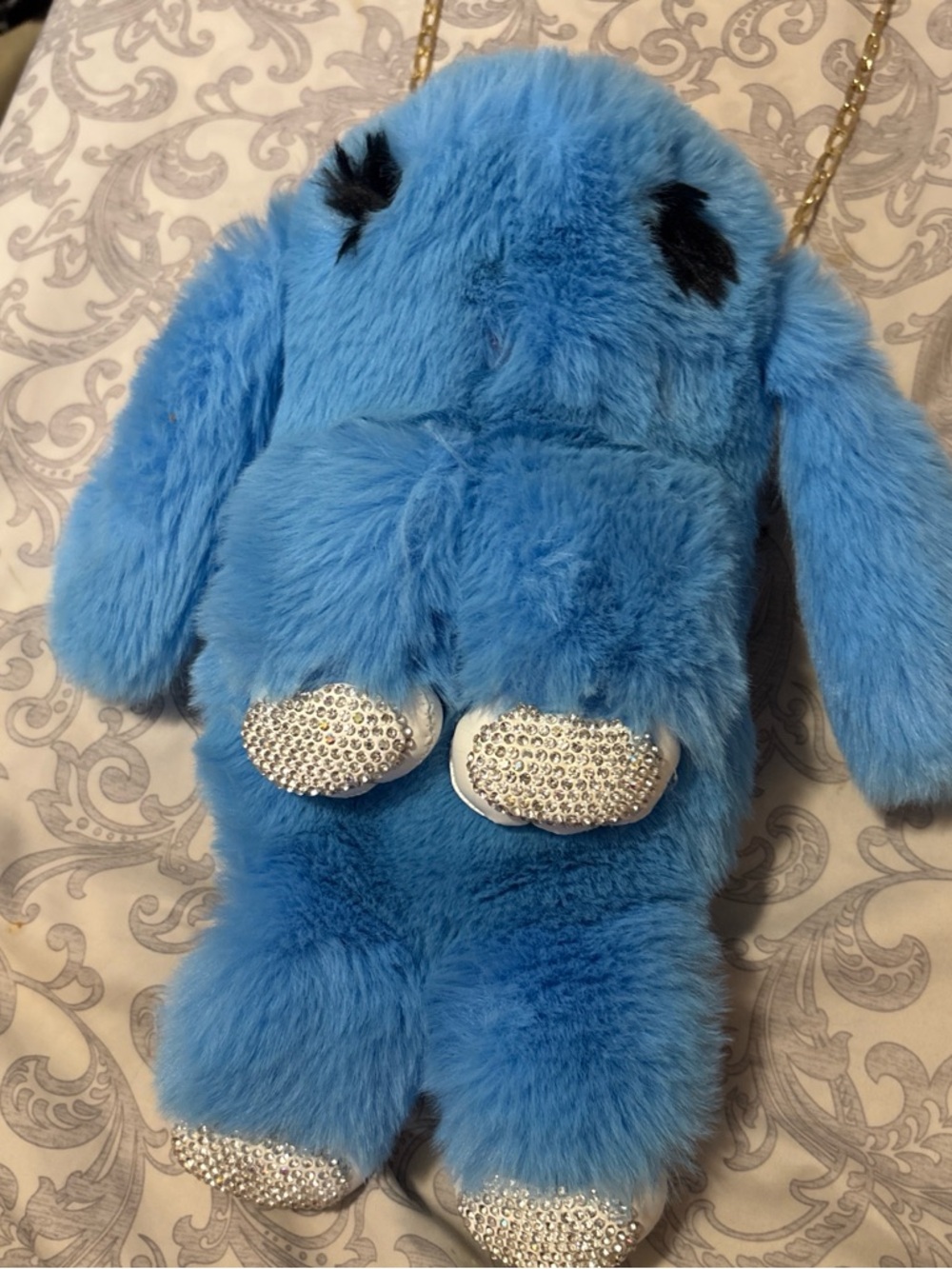 Blue  Bunny Fur Bag
